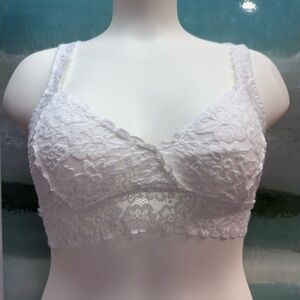 Aerie Pure White Lace Bralette Women's size Medium